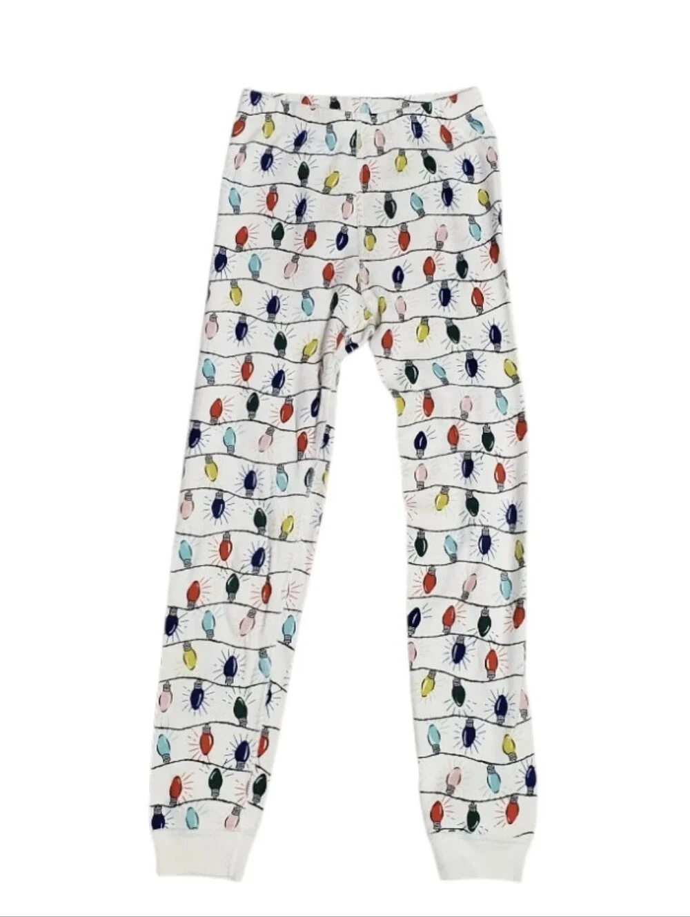 Hanna Andersson Kids Organic Cotton Holiday Lights Long John Pajama 2PC Set 8